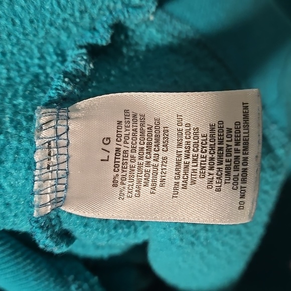 Y2K Aeropostale "AERO NYC 34th Street" Teal Hoodie - Picture 10 of 13